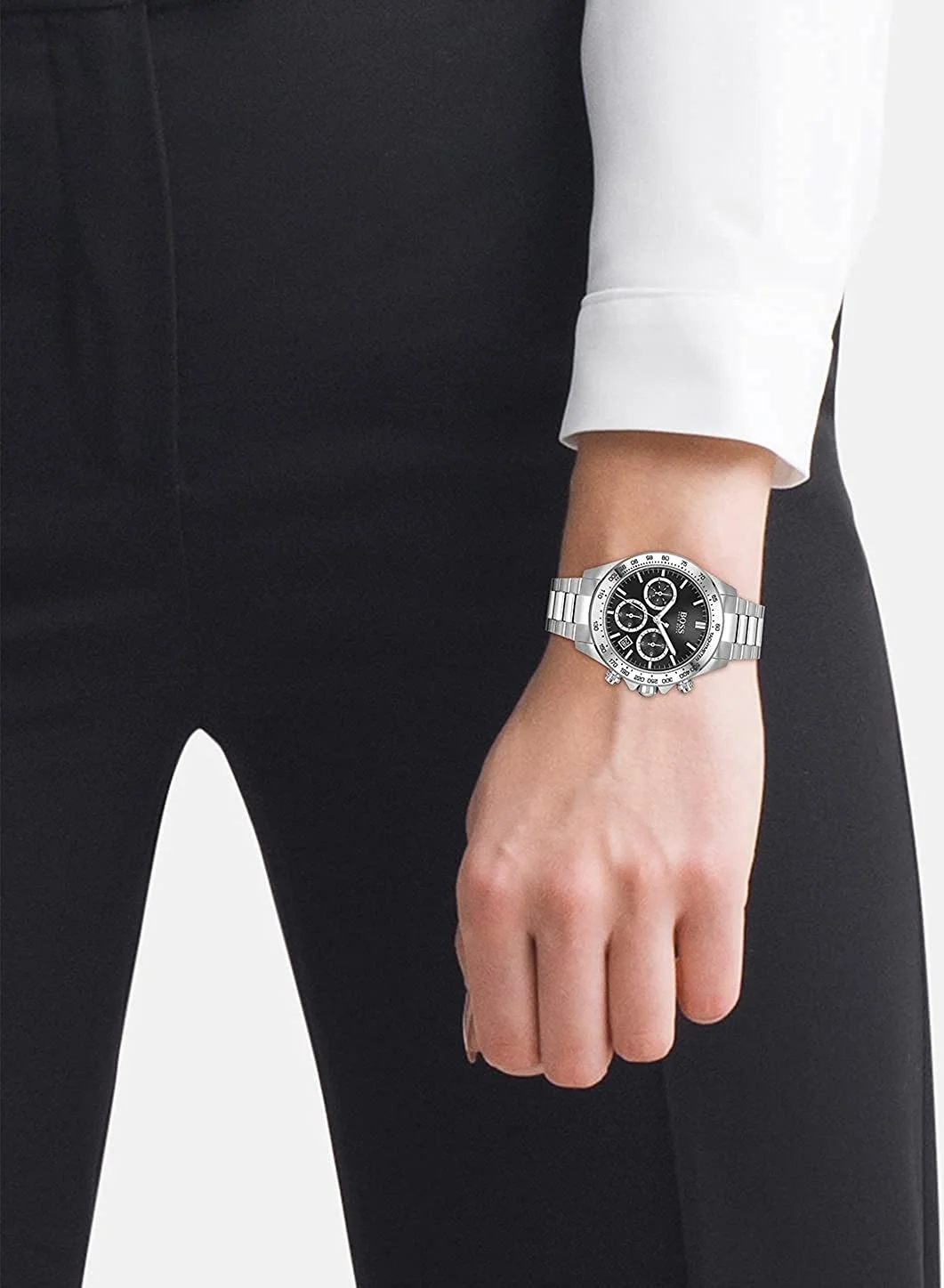 Montre Hugo Boss 1502614 Sport Lux Chronographe Acier Poli Cadran Noir pour Femme vue 4