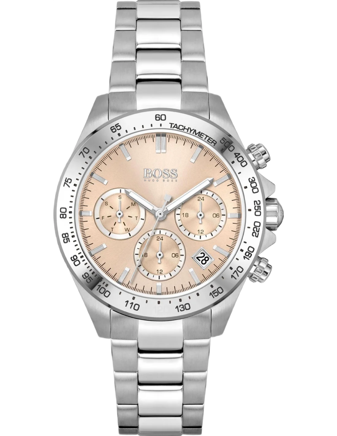 Montre Hugo Boss Sport Lux 1502615 pour Femme, Cadran Rose Corail, Bracelet Acier