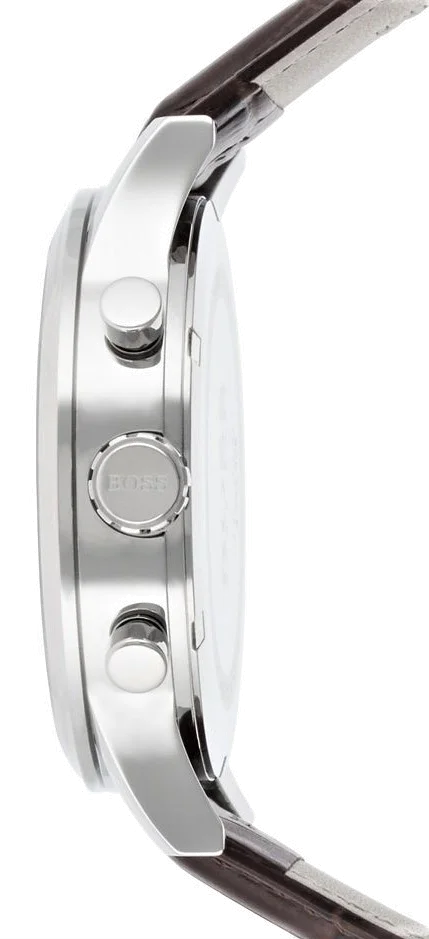 Montre Homme Hugo Boss Sport 1512447 Cadran Blanc Bracelet Cuir Marron vue 2