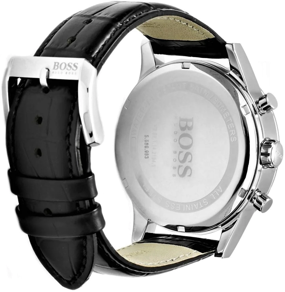 Montre Homme Hugo Boss Aeroliner 1512448 - Cadran Noir, Boîtier Argent, Bracelet Cuir vue 2