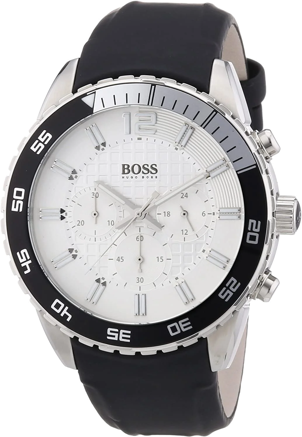 Montre Homme Hugo Boss Iconic 1512805 - Boîtier Silicone Noir 44mm, Bracelet Caoutchouc vue 2
