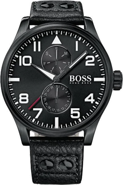 Montre Homme Hugo Boss 1513083 Boîtier Noir 45mm Bracelet Cuir Noir