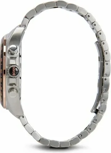 Montre Homme Hugo Boss 1513094 Cadran Noir Acier, Détails Or Rose vue 2