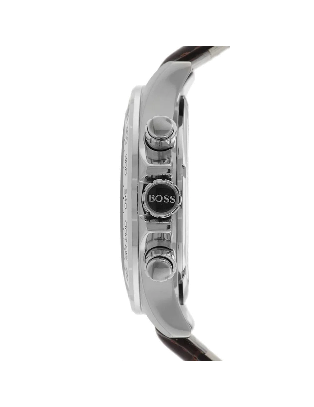 Montre Homme Hugo Boss 1513175 Chronographe Sport Cadran Argent Bracelet Cuir Marron vue 2