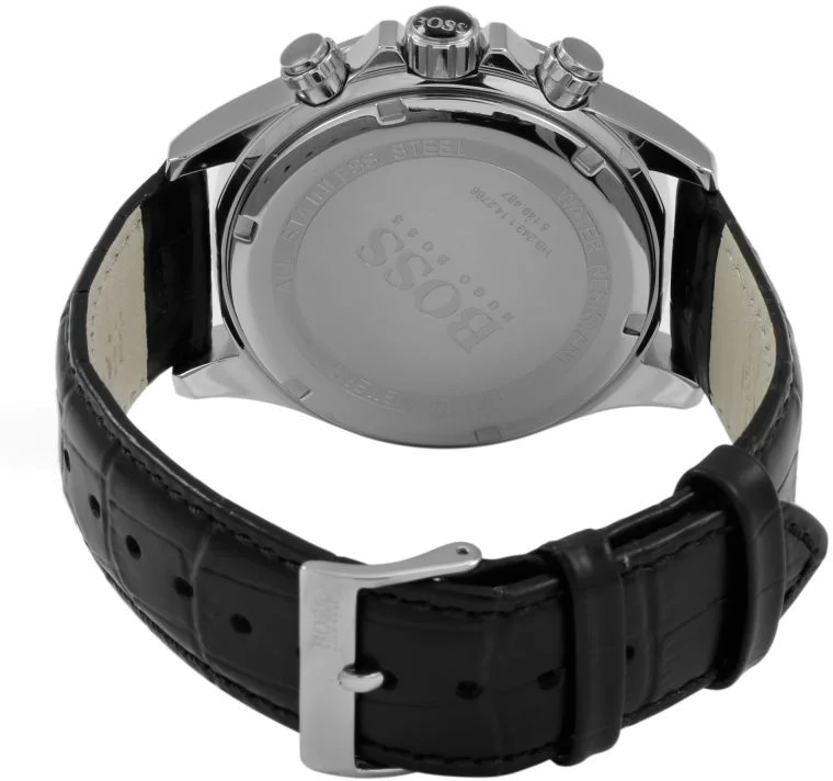 Montre Homme Hugo Boss 1513178 - Cadran Noir 44mm, Bracelet Cuir Crocodile Noir vue 3