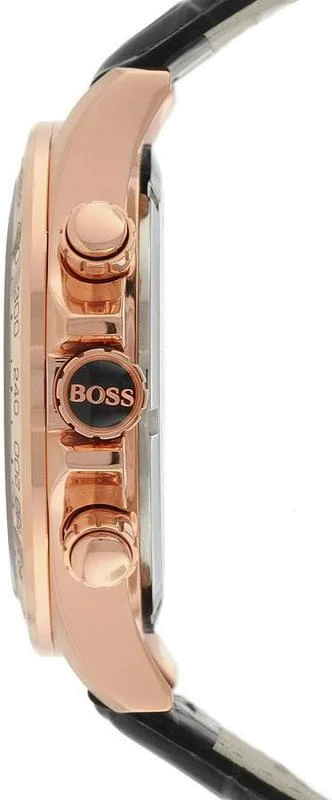 Montre Homme Hugo Boss Ikon 1513179 Chronomètre Cadran Noir Bracelet Cuir vue 2