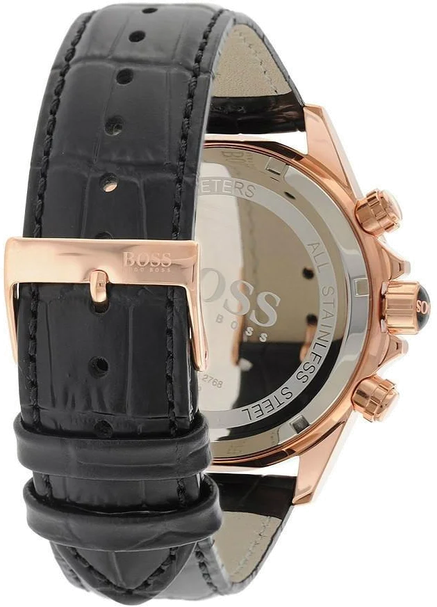 Montre Homme Hugo Boss Ikon 1513179 Chronomètre Cadran Noir Bracelet Cuir vue 3