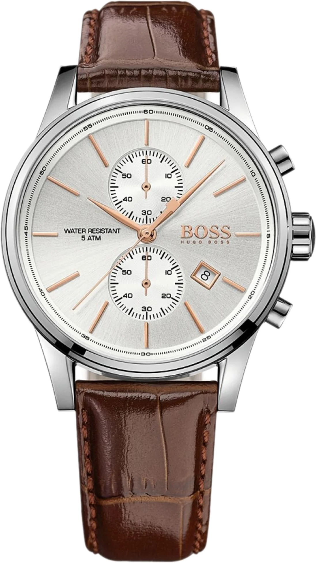 Montre Homme Hugo Boss 1513280 - Cadran Gris Acier, Bracelet Cuir Marron