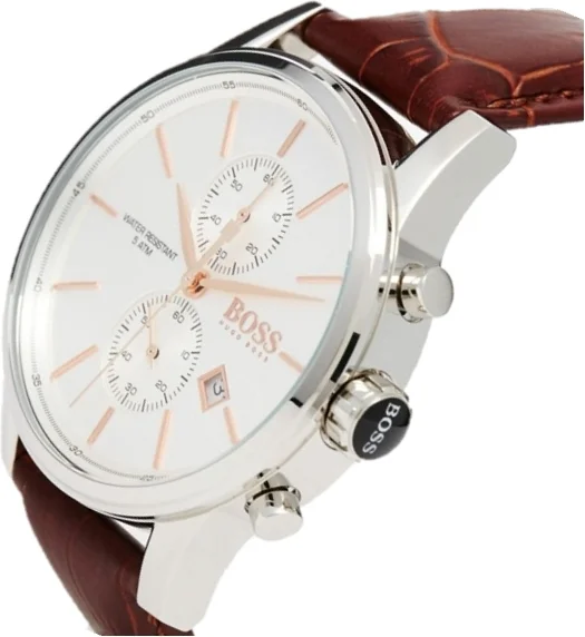 Montre Homme Hugo Boss 1513280 - Cadran Gris Acier, Bracelet Cuir Marron vue 2