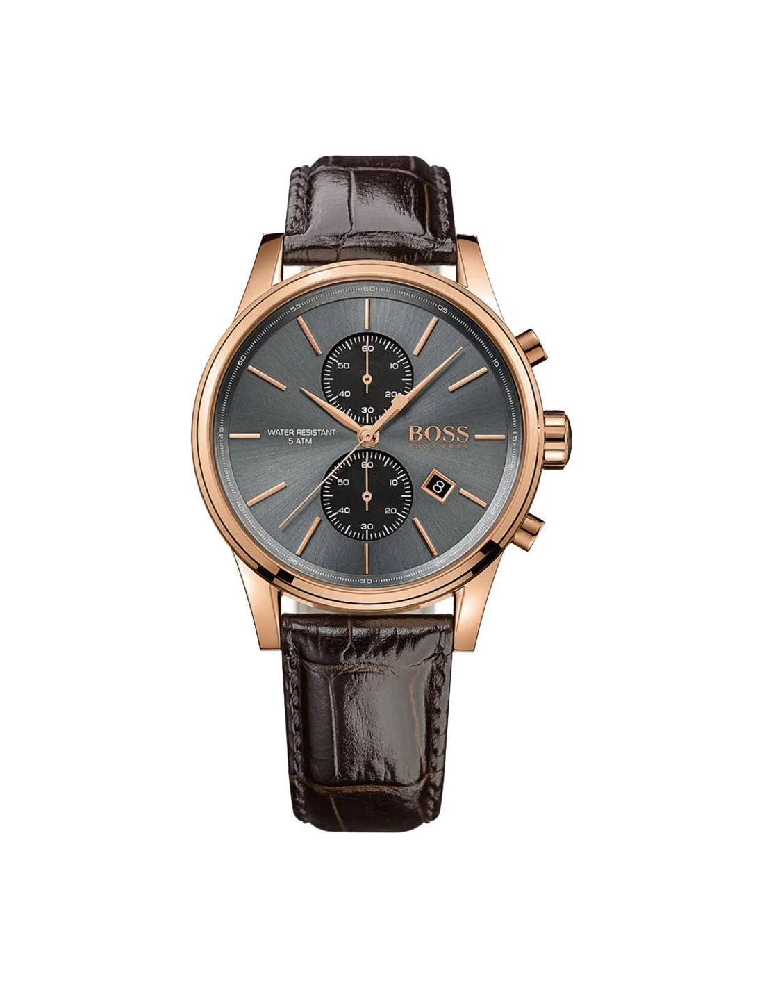 Montre Homme Hugo Boss 1513281 Cadran Ardoise Bracelet Cuir Marron