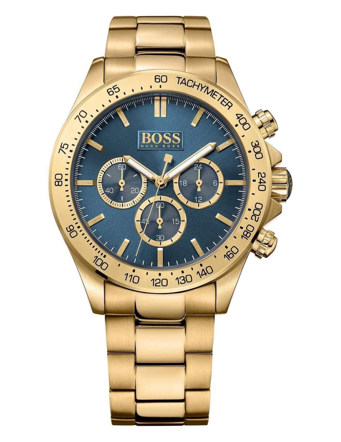Montre Homme Hugo Boss 1513340 Cadran Bleu Nuit et Boîtier Doré