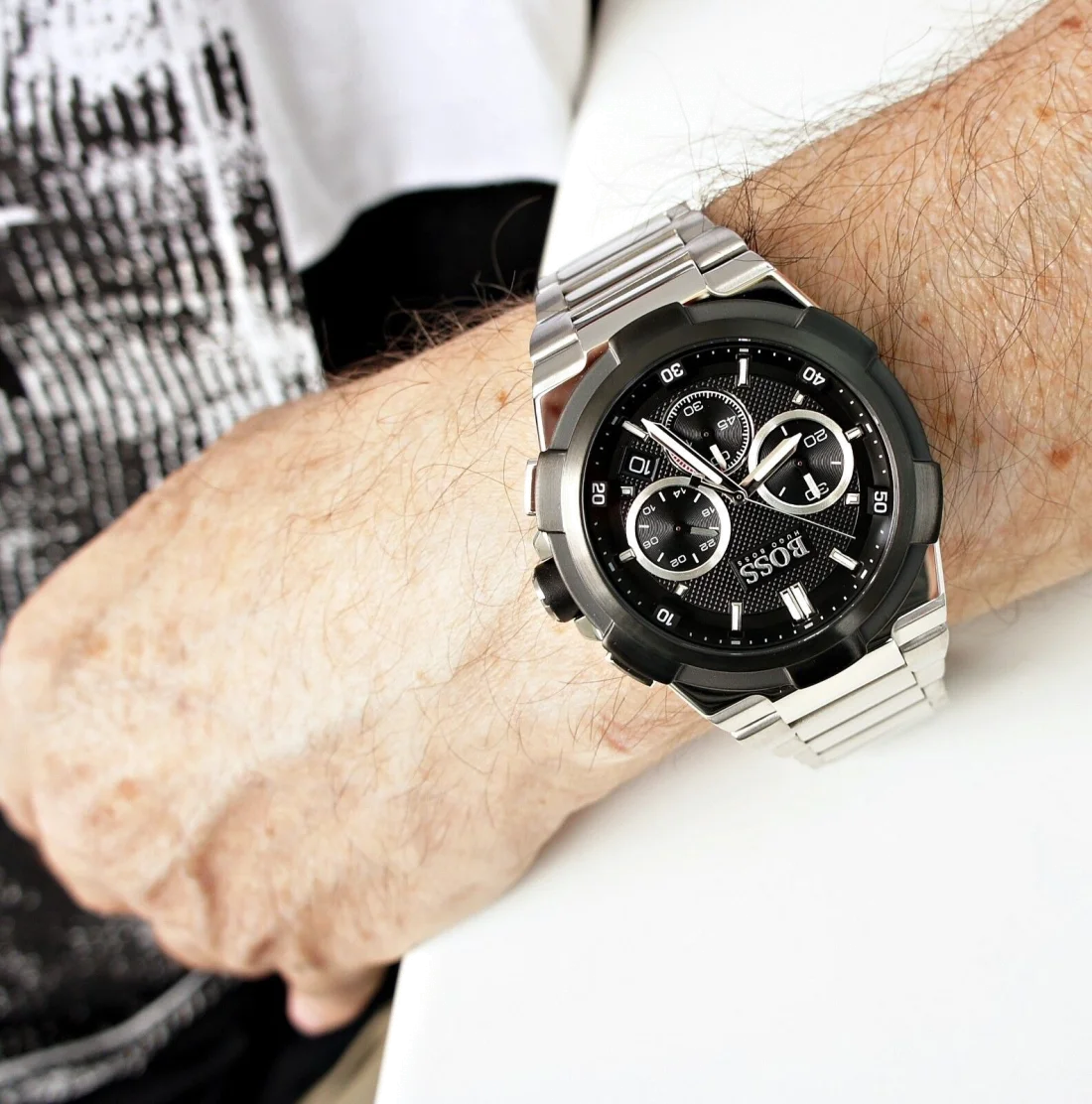 Montre Homme Hugo Boss Supernova 1513359 Acier Inoxydable Argent Cadran Noir vue 4