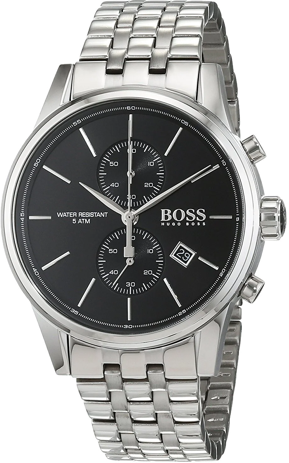 Montre Homme Hugo Boss Jet 1513383, Boîtier Acier Argenté et Cadran Noir