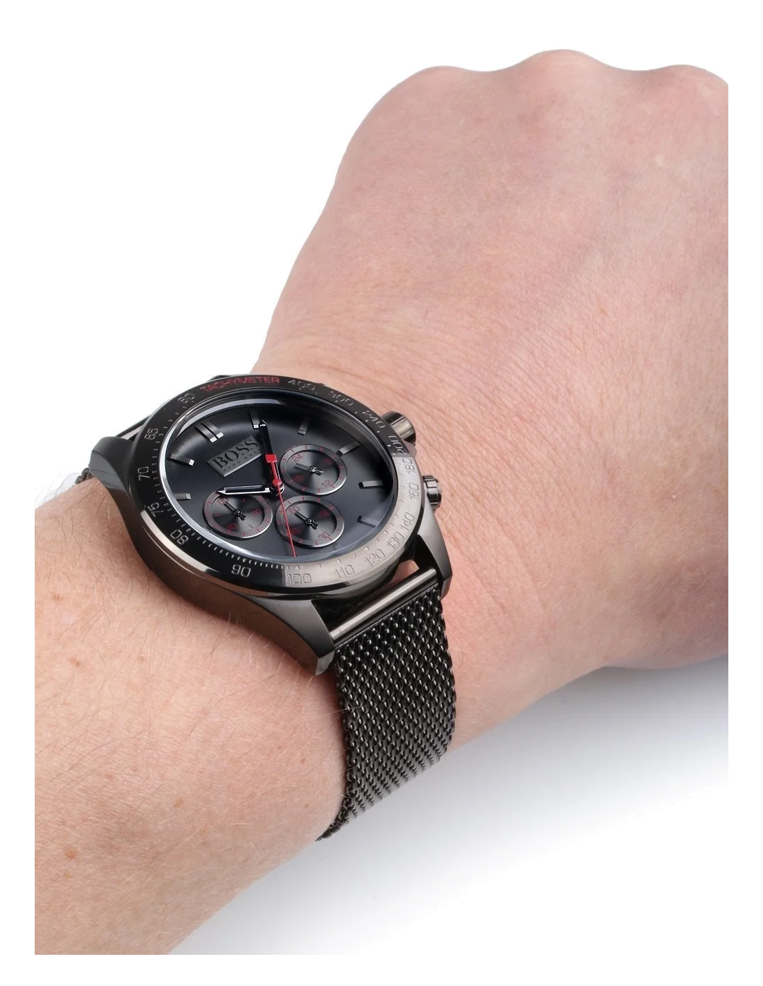 Montre Homme Hugo Boss 1513443 Cadran Gris 44mm Maille Milanaise Acier vue 3