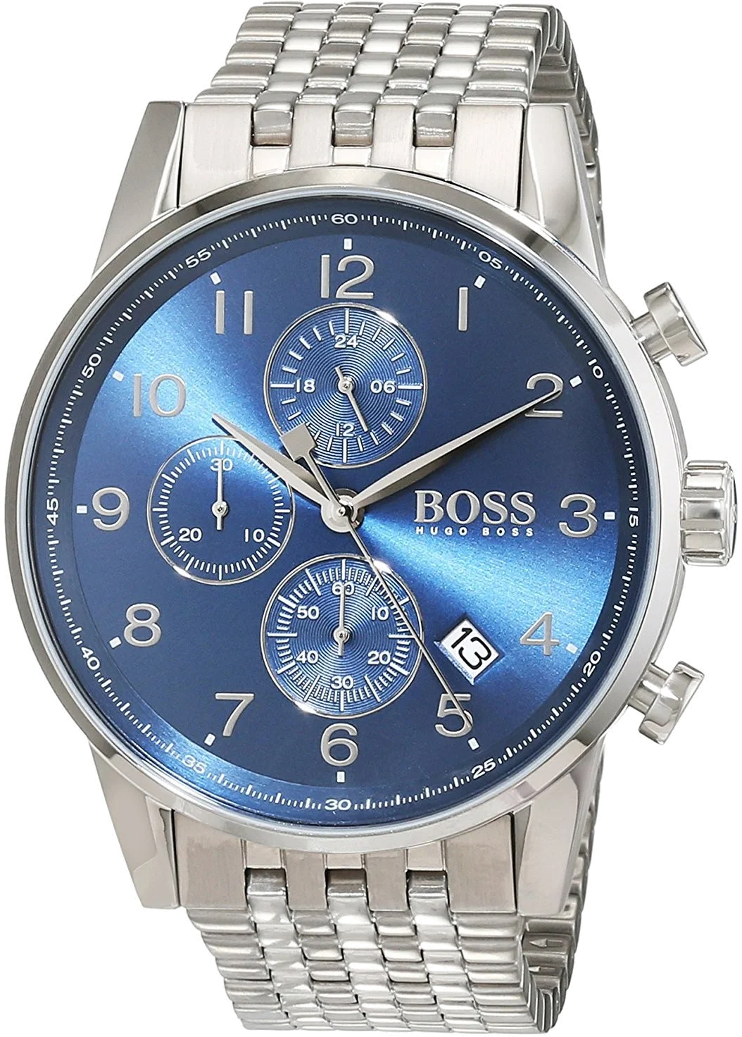 Montre Homme Hugo Boss 1513498 Chronographe Acier Cadran Bleu Électrique