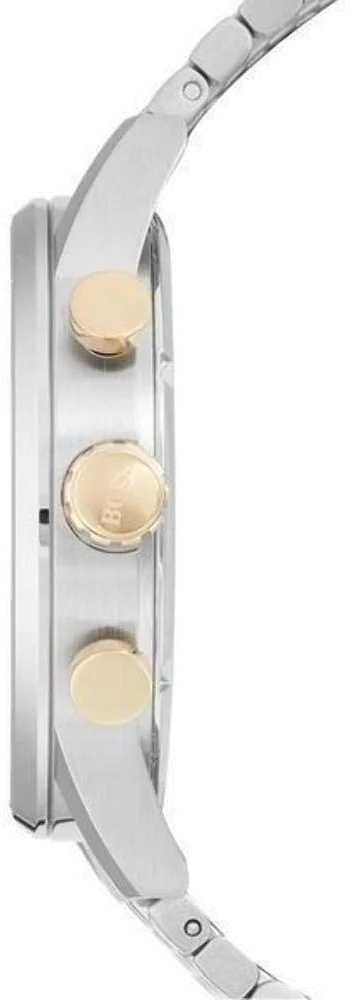 Montre Homme Hugo Boss Navigator 1513499 Chronographe Acier Inoxydable Bicolore Argent/Or vue 2