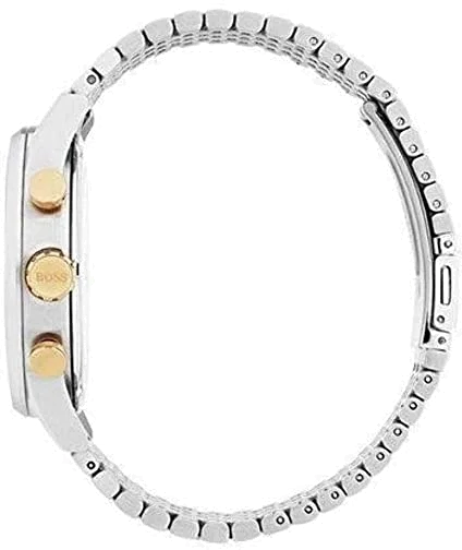 Montre Homme Hugo Boss Navigator 1513499 Chronographe Acier Inoxydable Bicolore Argent/Or vue 4