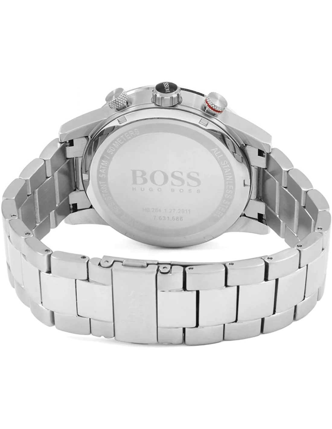 Montre Homme Hugo Boss 1513509 Acier Argenté Cadran Noir et Rouge vue 2