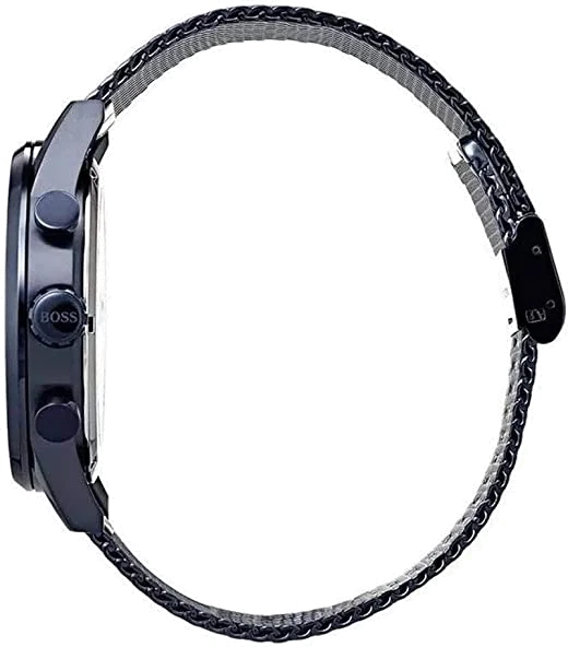 Montre Homme Hugo Boss Navigator 1513538 Cadran Bleu Nuit Bracelet Maille Milanaise Acier vue 2