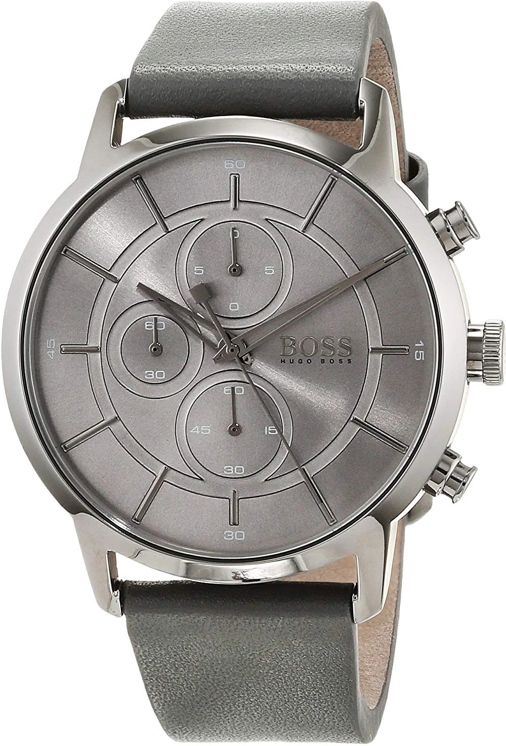 Montre Homme Hugo Boss Architectural 1513570 Chronographe Acier Brossé Cadran et Bracelet Gris Anthracite