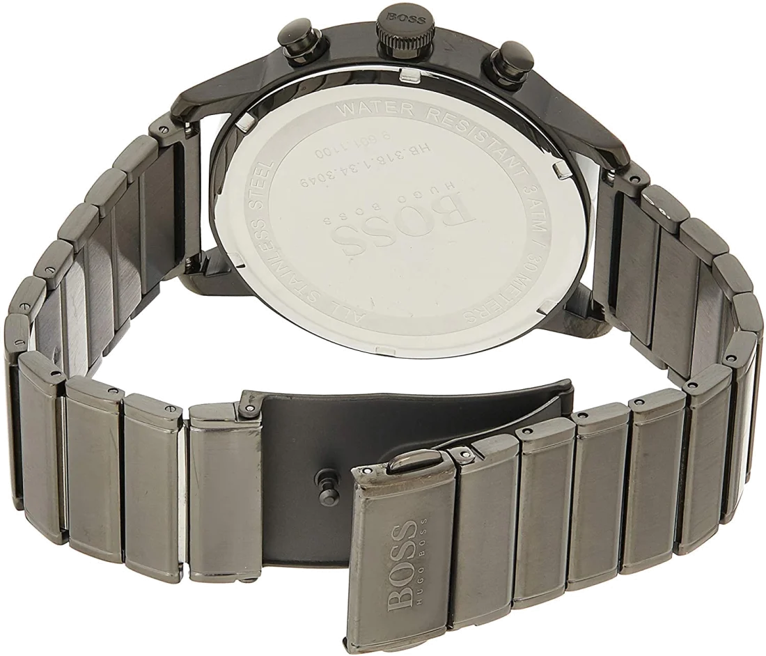 Montre Homme Hugo Boss Architectural 1513574 Acier Gris Brossé Cadran Bleu Chronographe vue 3