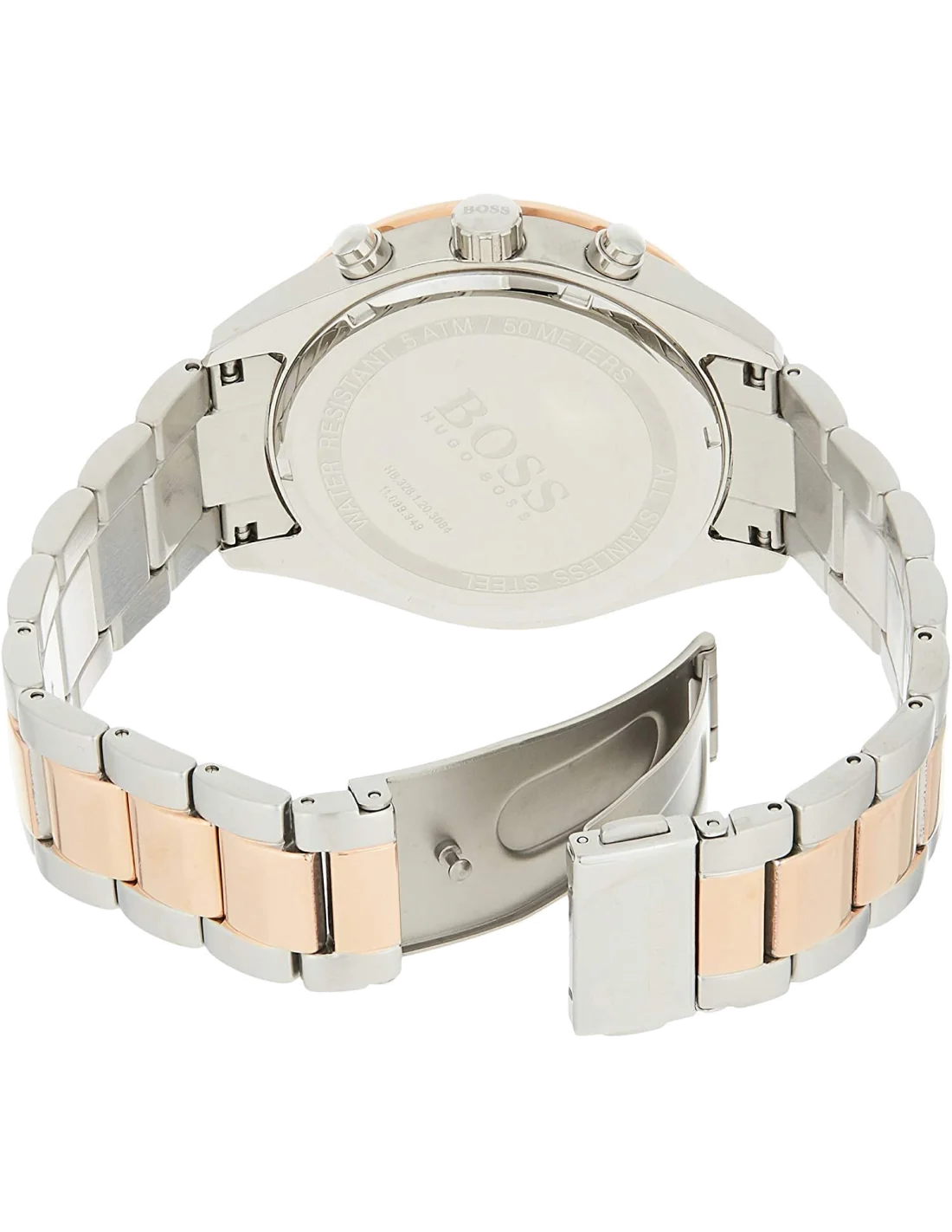 Montre Homme Hugo Boss 1513584 Chronographe Acier Inoxydable Bi-ton Argent/Or Rose vue 2