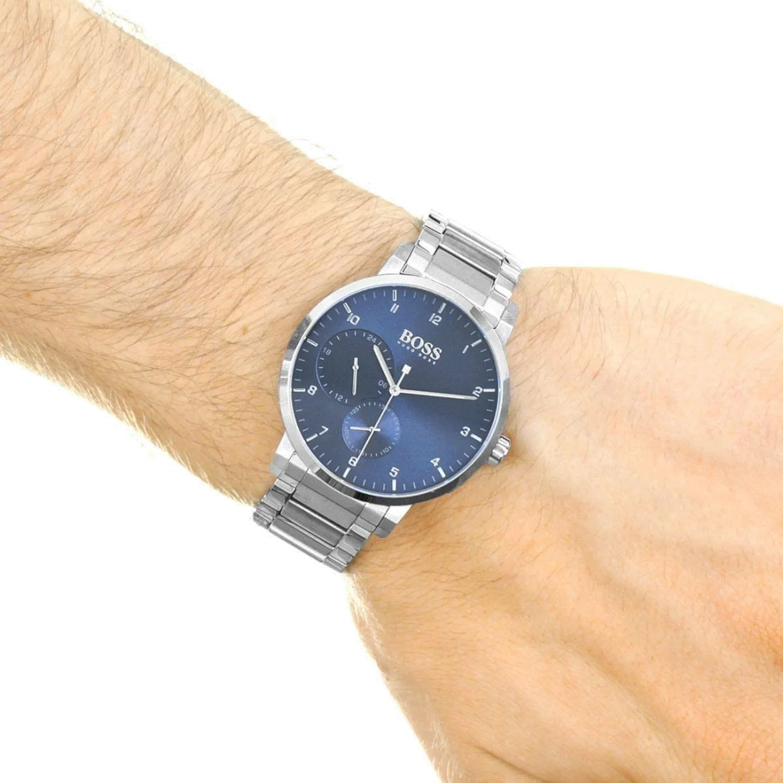 Montre Homme Hugo Boss Oxygen 1513597 Acier Argent Cadran Bleu 42mm vue 3