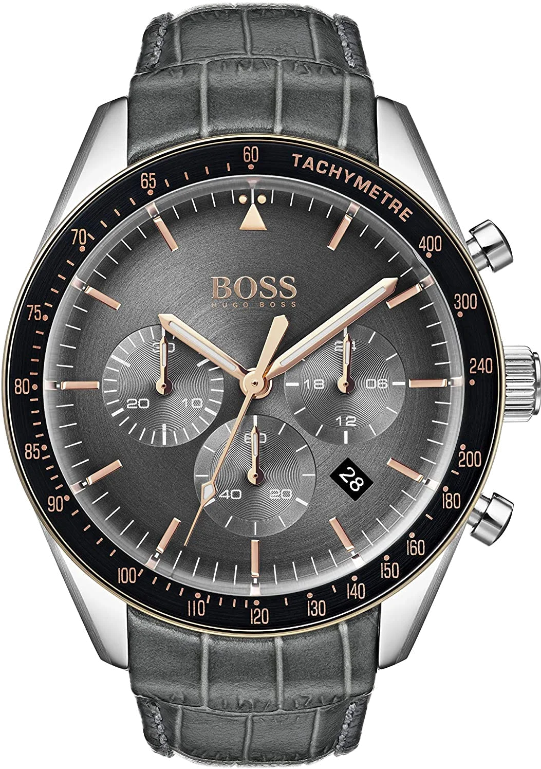 Montre Homme Hugo Boss 1513628 Chronographe Cadran Gris Anthracite Cuir