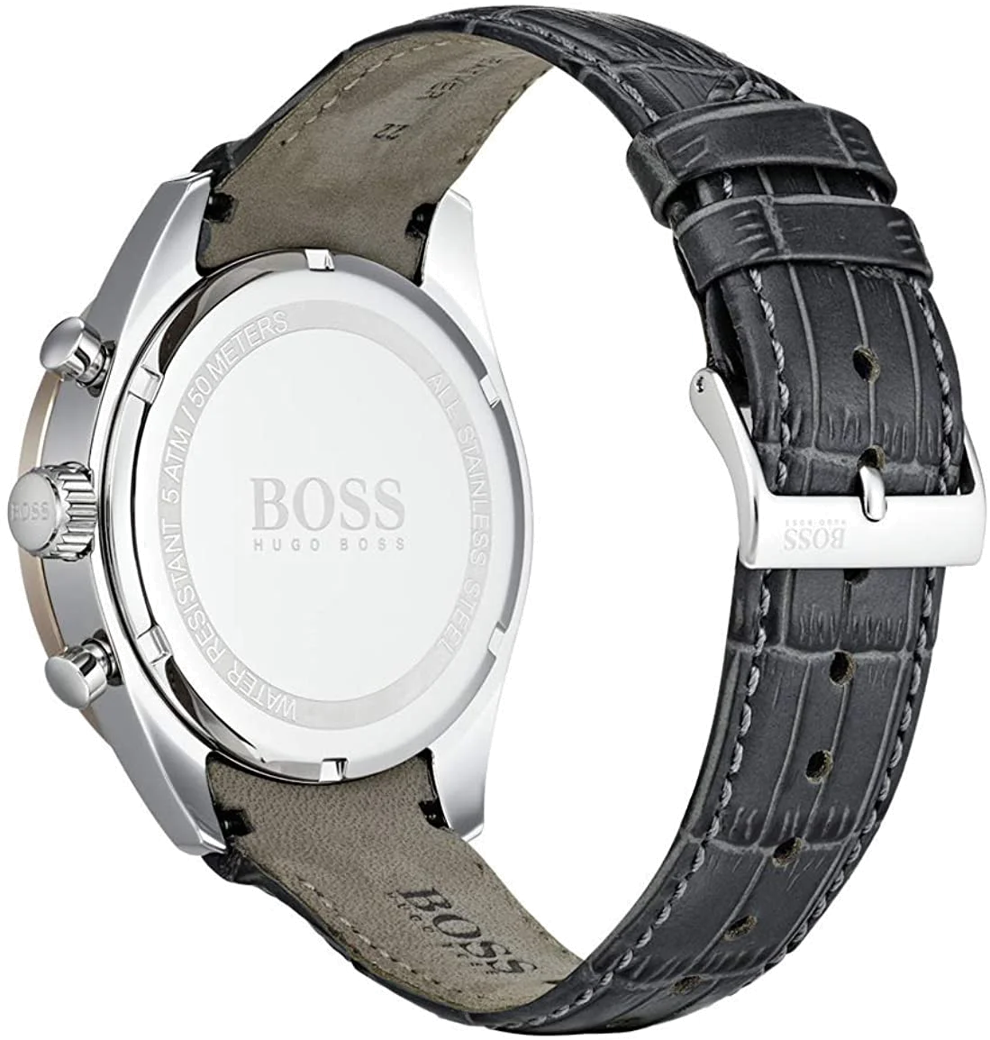 Montre Homme Hugo Boss 1513628 Chronographe Cadran Gris Anthracite Cuir vue 2