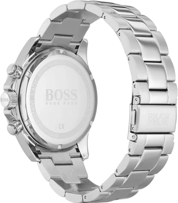 Montre Hugo Boss Trophy 1513634 Homme - Cadran Gris 44mm, Bracelet Acier Bi-Ton Or Rose vue 3