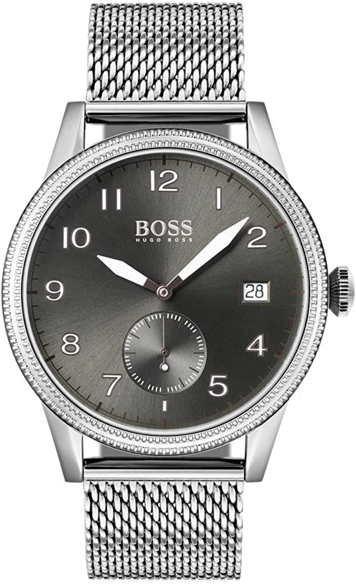 Montre Hugo Boss Homme 1513673 Acier Maille Milanaise Cadran Noir