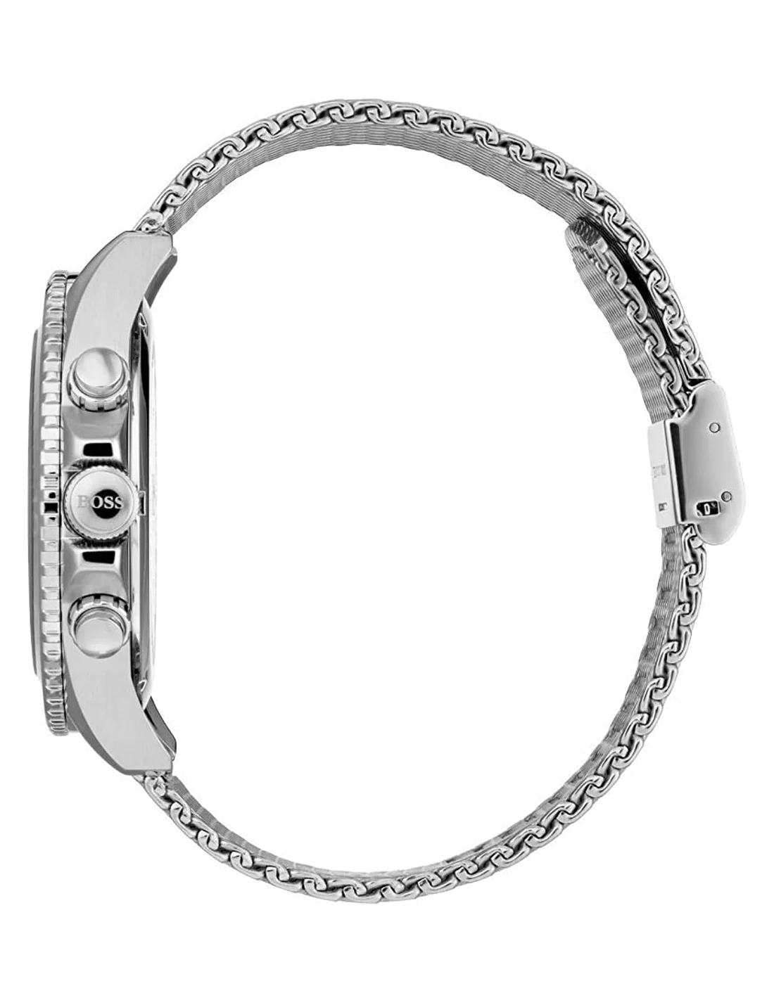 Montre Homme Hugo Boss Chronographe Ocean 1513701 Cadran Noir Acier Maille Milanaise vue 4