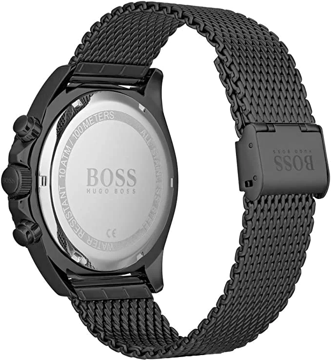 Montre Homme Hugo Boss 1513702 Edition Ocean - Cadran et maille milanaise noirs vue 3