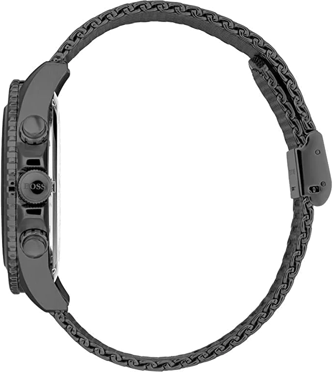 Montre Homme Hugo Boss 1513702 Edition Ocean - Cadran et maille milanaise noirs vue 4