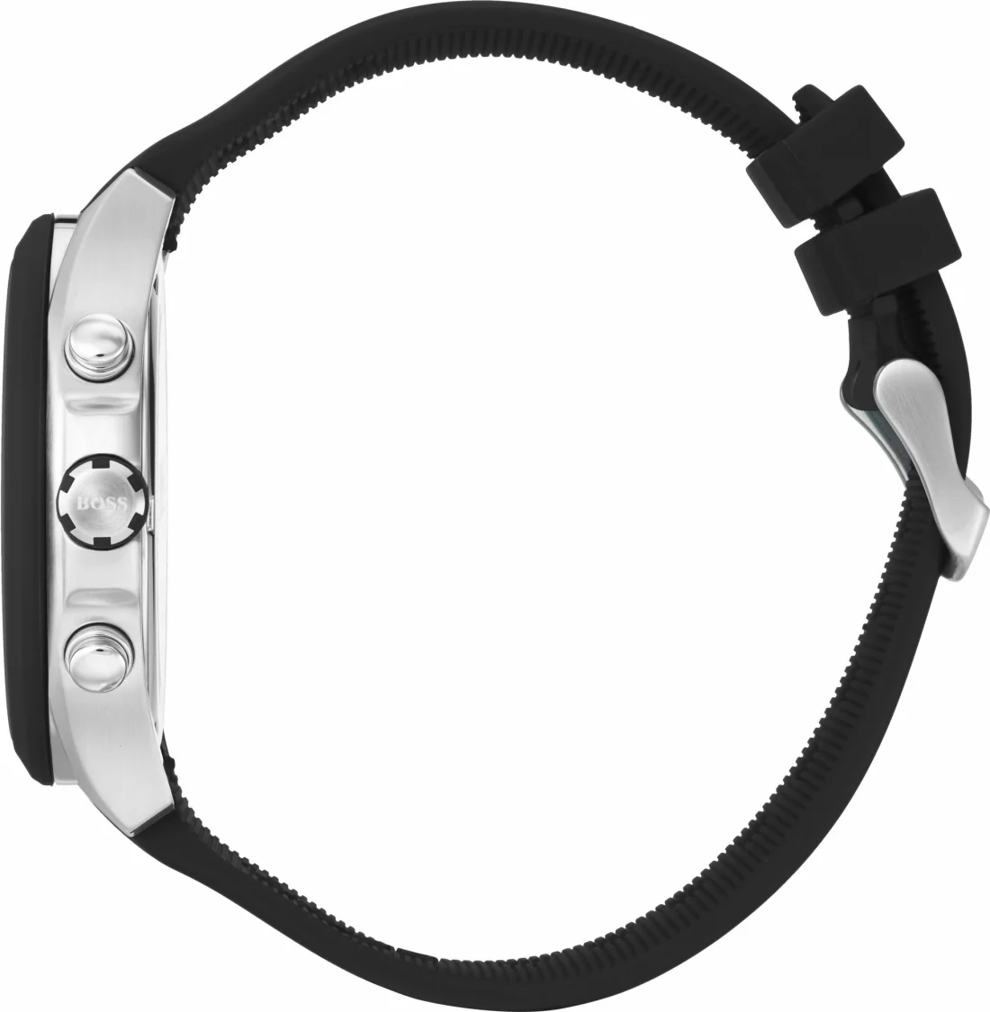 Montre Homme Hugo Boss 1513716 Chronomètre Sport - Boîtier Argent, Cadran et Bracelet Silicone Noir vue 3