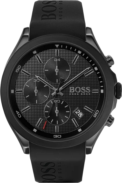 Montre Homme Hugo Boss 1513720 Velocity Chronographe Noir Acier & Silicone