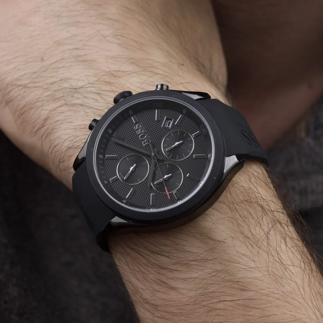 Montre Homme Hugo Boss 1513720 Velocity Chronographe Noir Silicone & Silicone vue 4