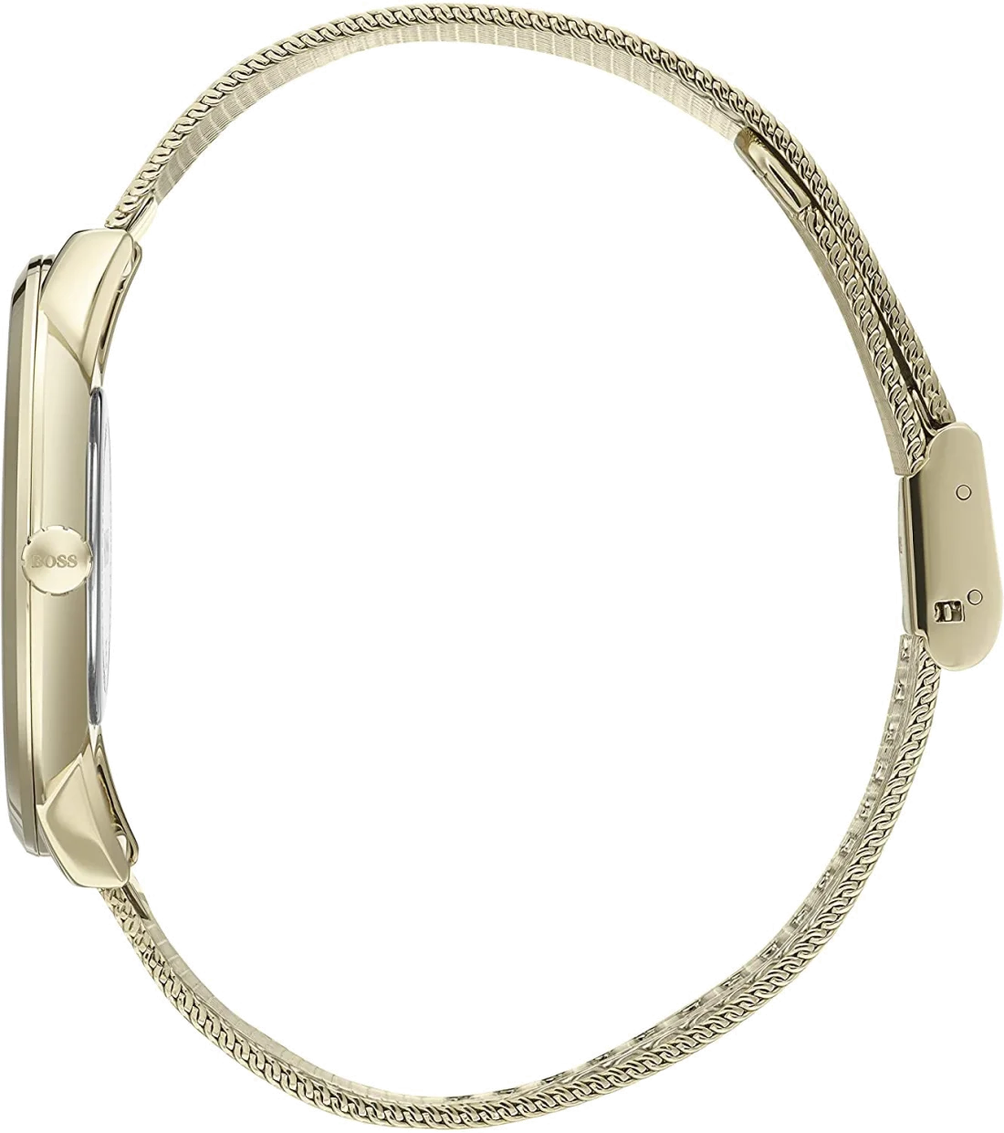 Montre Homme Hugo Boss 1513735 - Boîtier Or & Cadran Noir sur Bracelet Maille Milanaise vue 3