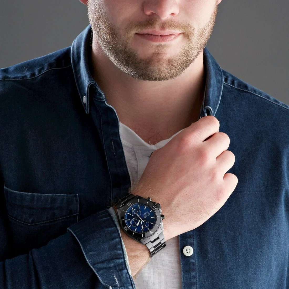 Montre Homme Hugo Boss 1513743 Ocean - Cadran Bleu, Lunette Noire, Acier vue 4