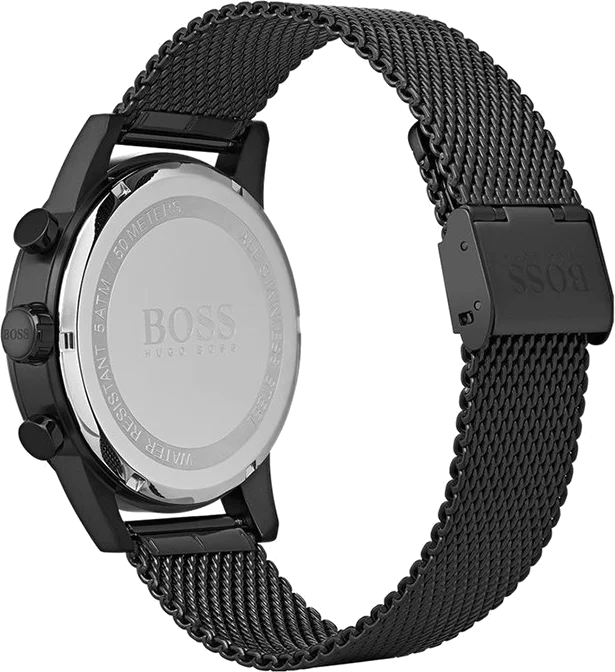 Montre Homme Hugo Boss 1513769 Jet - Cadran Bleu & Bracelet Maille Milanaise Noir vue 2