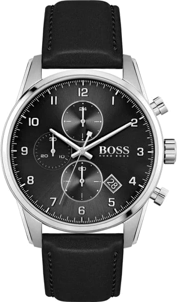 Montre Homme Hugo Boss Skymaster Sport Lux 1513782 Chronographe Cadran Noir