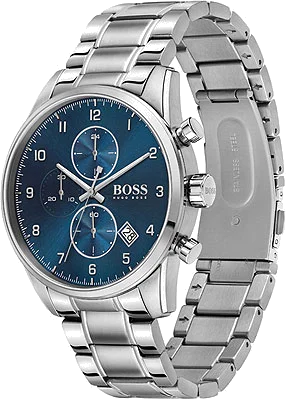 Montre Homme Hugo Boss Skymaster 1513784 Cadran Bleu Acier Inoxydable Chronographe vue 2