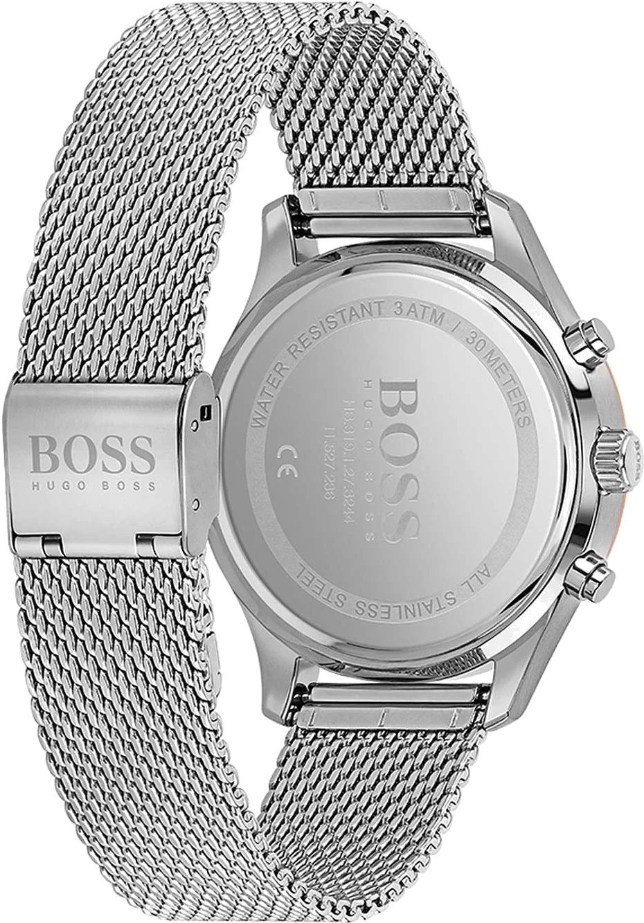 Montre Homme Hugo Boss Associate 1513805, Cadran Noir, Boîtier Argent, Bracelet Maille Milanaise vue 4