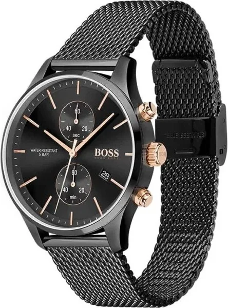 Montre Homme Hugo Boss 1513811, Cadran et Maille Milanaise Noire vue 2