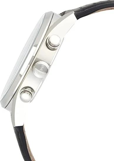 Montre Hugo Boss Champion 1513816 pour Homme - Boîtier Acier, Cadran Noir, Bracelet Cuir Perforé Noir vue 2