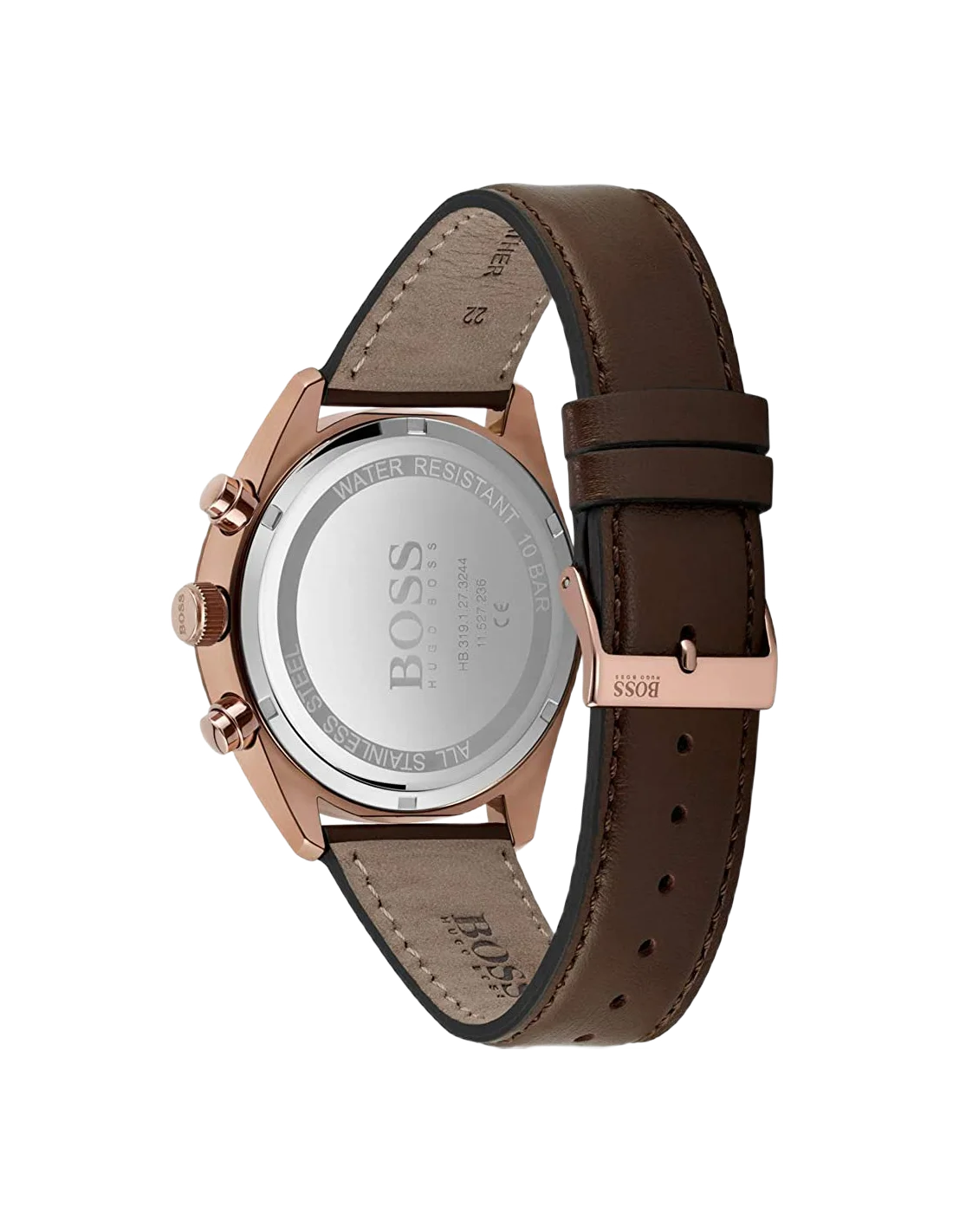 Montre Homme Hugo Boss Champion 1513817, Cadran Bleu, Boîtier Acier, Bracelet Cuir Marron vue 3