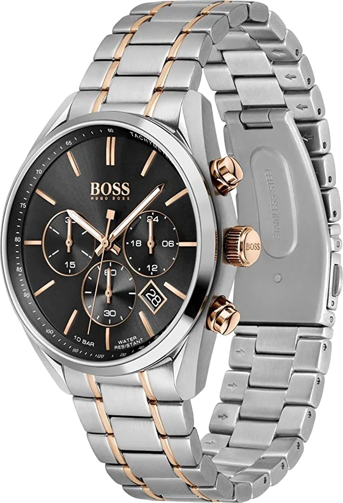Montre Homme Hugo Boss Champion 1513819 Chronographe Bicolore Acier Argent et Doré vue 2