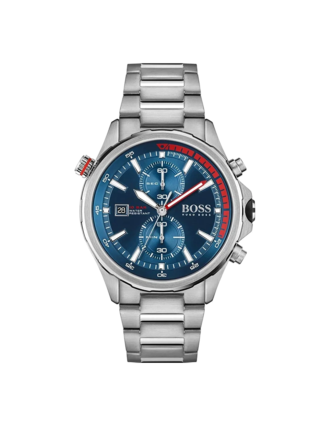 Montre Homme Hugo Boss Globetrotter 1513823 Chronographe Cadran Bleu Bracelet Acier