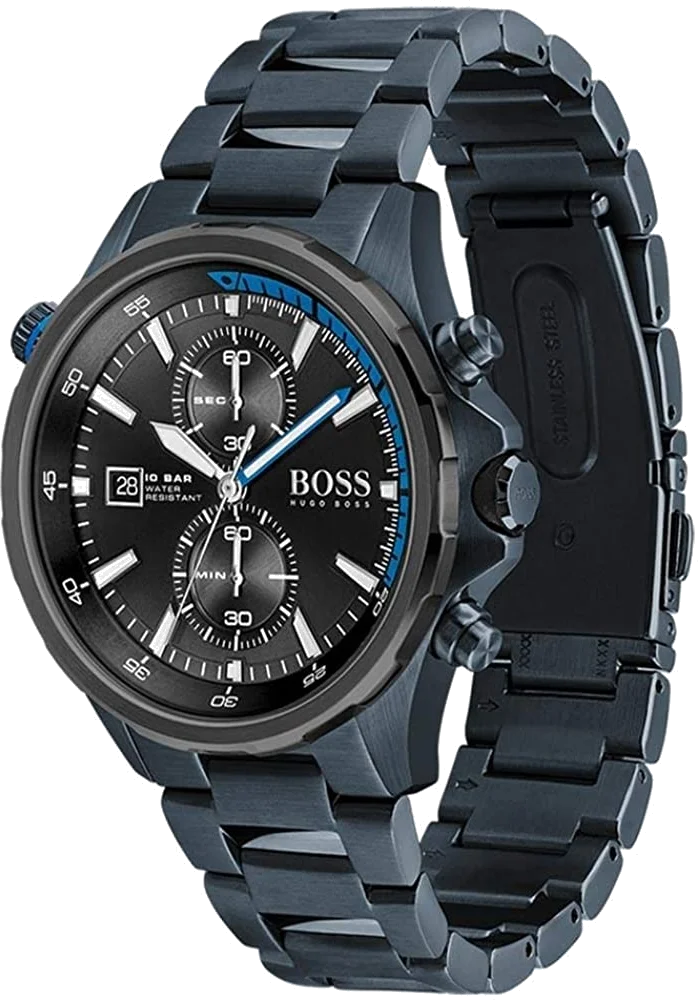 Montre Homme Hugo Boss Globetrotter 1513824 - Chronographe Cadran Bleu Mat Bracelet Acier vue 2