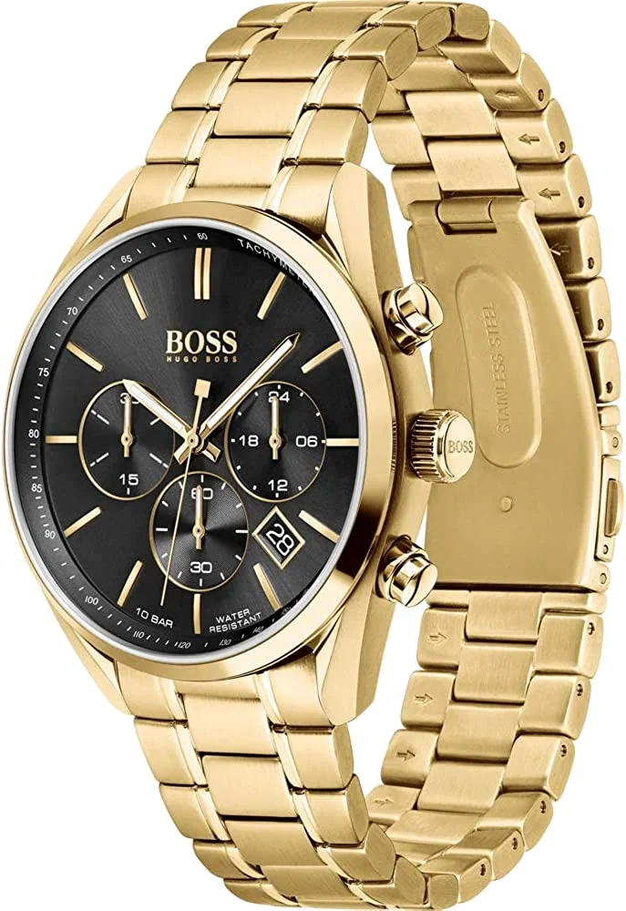 Montre Homme Hugo Boss Champion 1513848 en acier doré jaune vue 2